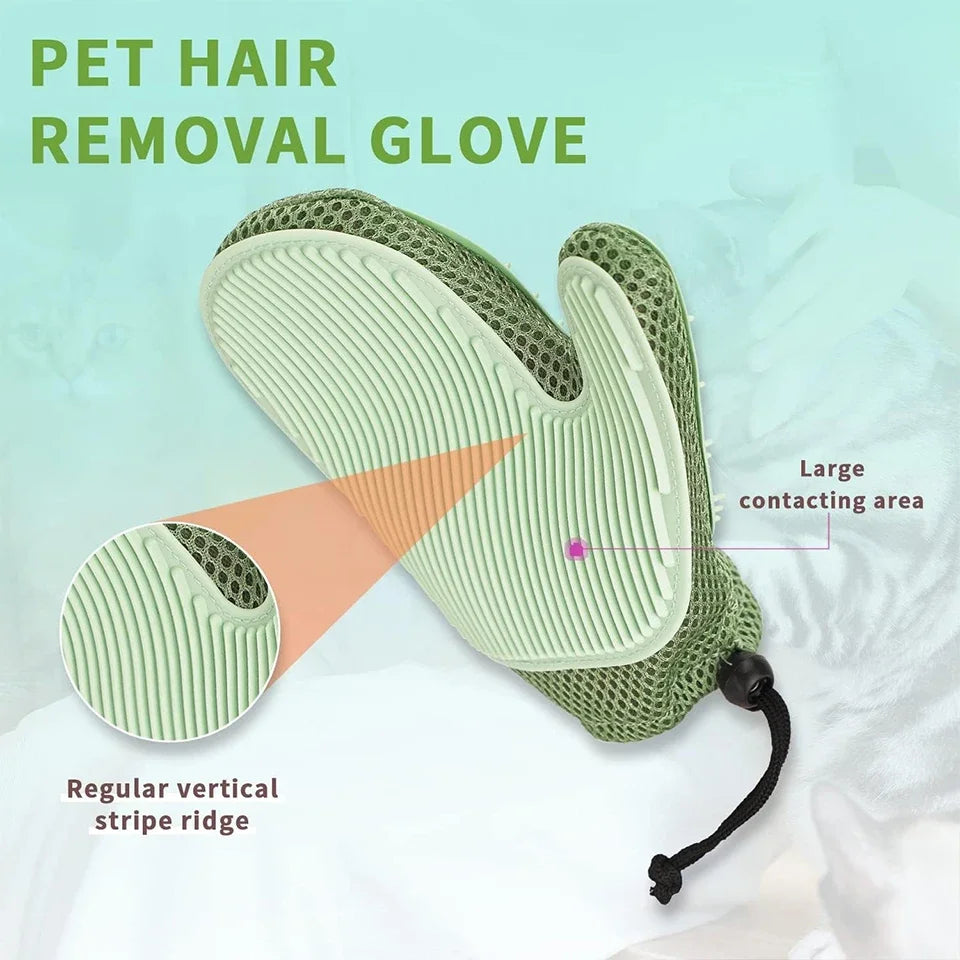 Guante Quitapelos Mascotas ProGroom™ - Doble Cara de Silicona y Malla Transpirable