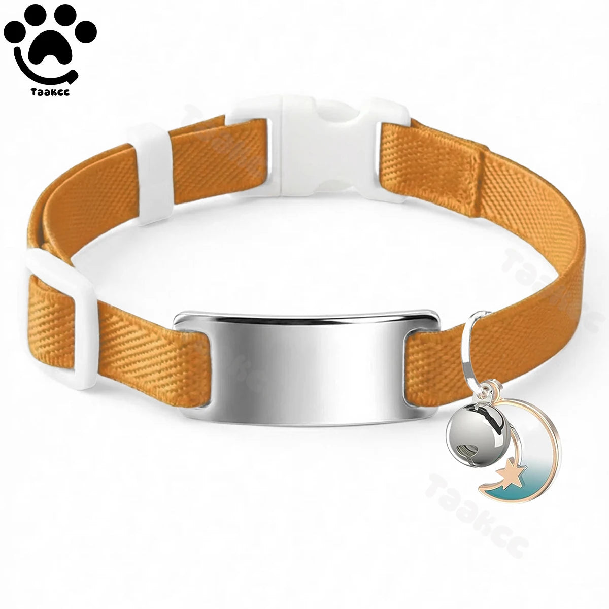 Collar Elástico Personalizado LunaPaws™ Gatos - Placa Antipérdida Silenciosa con Grabado Gratis
