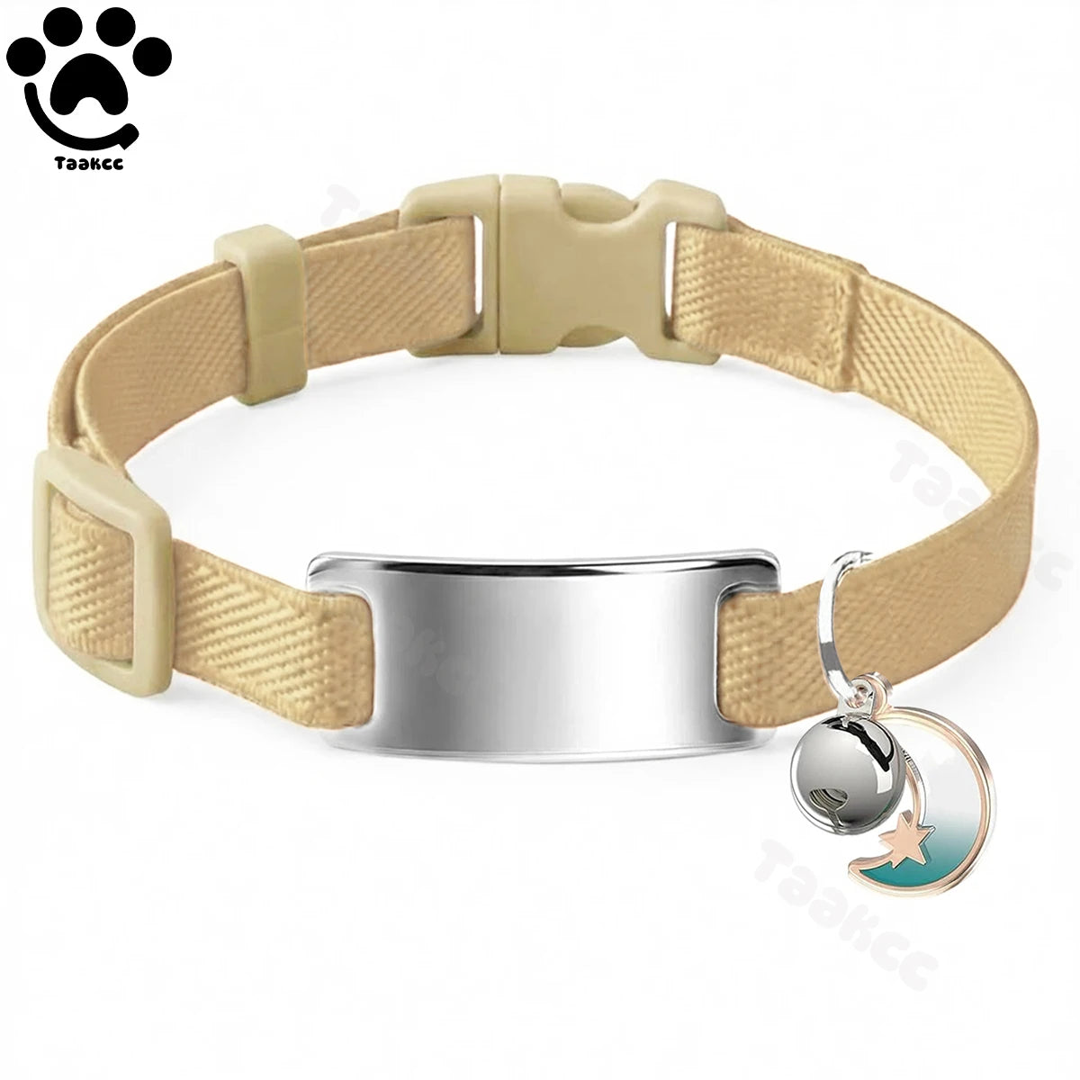 Collar Elástico Personalizado LunaPaws™ Gatos - Placa Antipérdida Silenciosa con Grabado Gratis