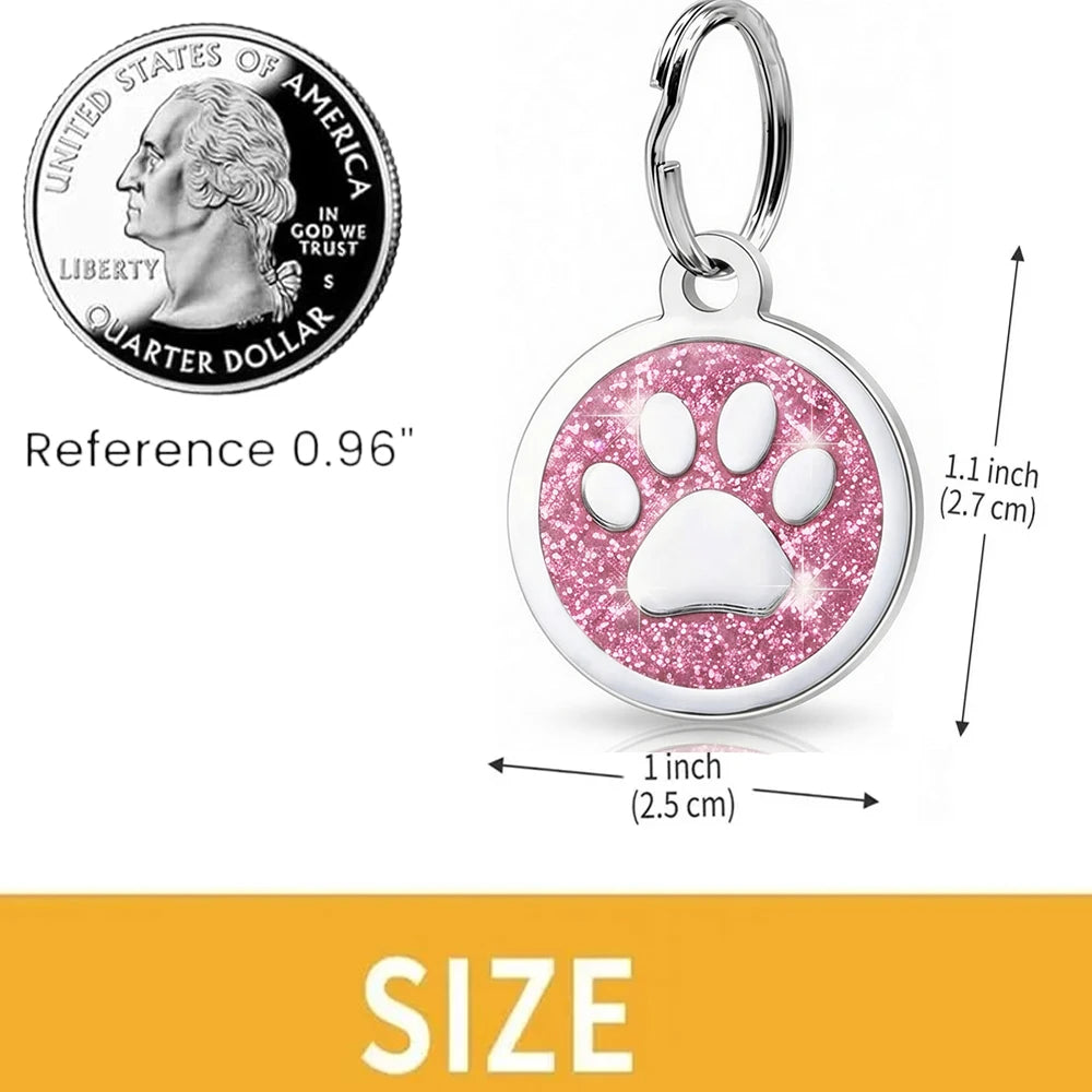 Placa Personalizada Brillante PawsID™ para Perros y Gatos - Grabado Gratis y Antipérdida