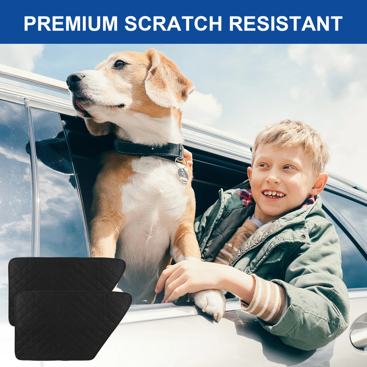 2 uds impermeable antiarañazos cubierta Interior de coche Protector de puerta de vehículo para perros esteras protectoras de puerta de coche lavables para protector de puerta de vehículo