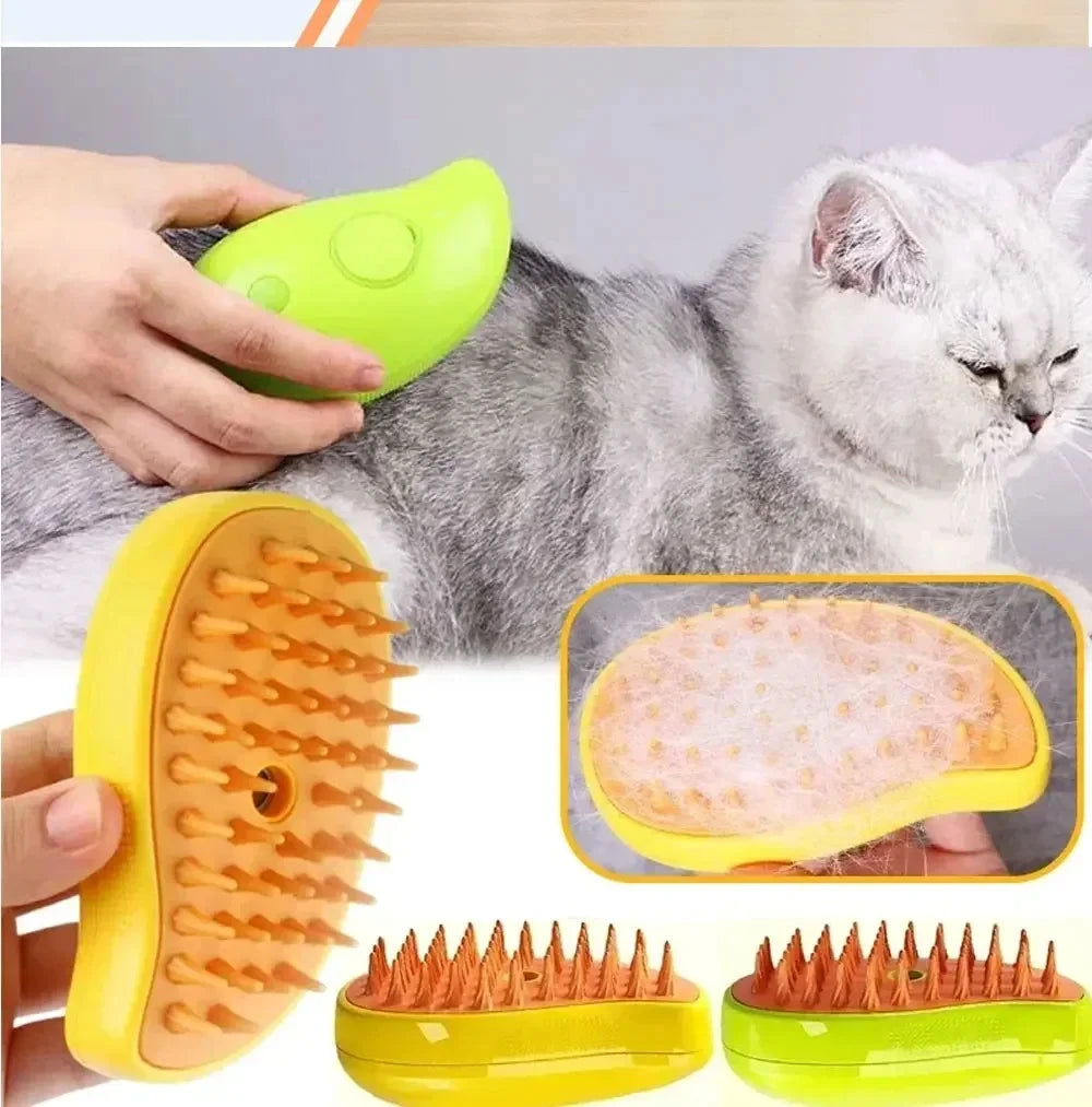 Cepillo de Vapor Mascotas Ultrasónico 3 en 1 SpaGlow™ (Desinfecta, Peina y Relaja)