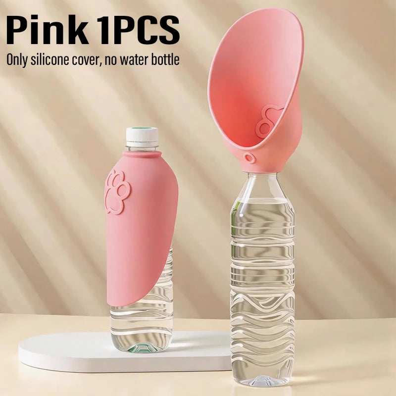 Dispensador de Agua Portátil para Mascotas, Taza Plegable para Perros y Gatos con Botella Intercambiable Tazón de Agua Universal para Viajes al Aire Libre, Perfecto para Caminatas y Senderismo.