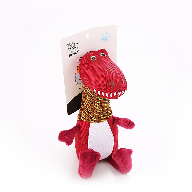 Peluche Mordedor Dinosaurio DinoPaws™ - Con Sonido Interactivo y Textura Dental para Perros