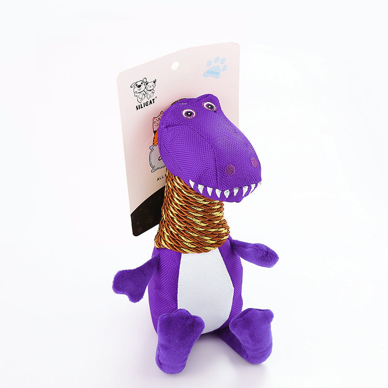Peluche Mordedor Dinosaurio DinoPaws™ - Con Sonido Interactivo y Textura Dental para Perros